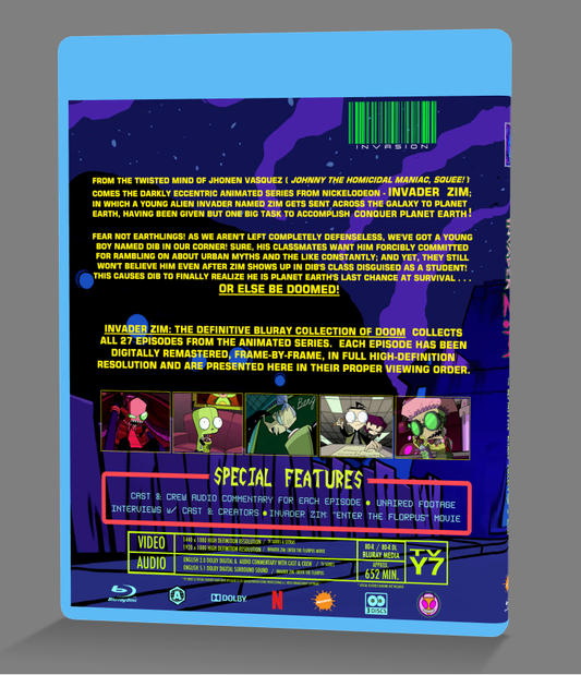 Invader Zim: The Complete Series Bluray (3-Disc Set) | All Episodes w/ Movie + Extras