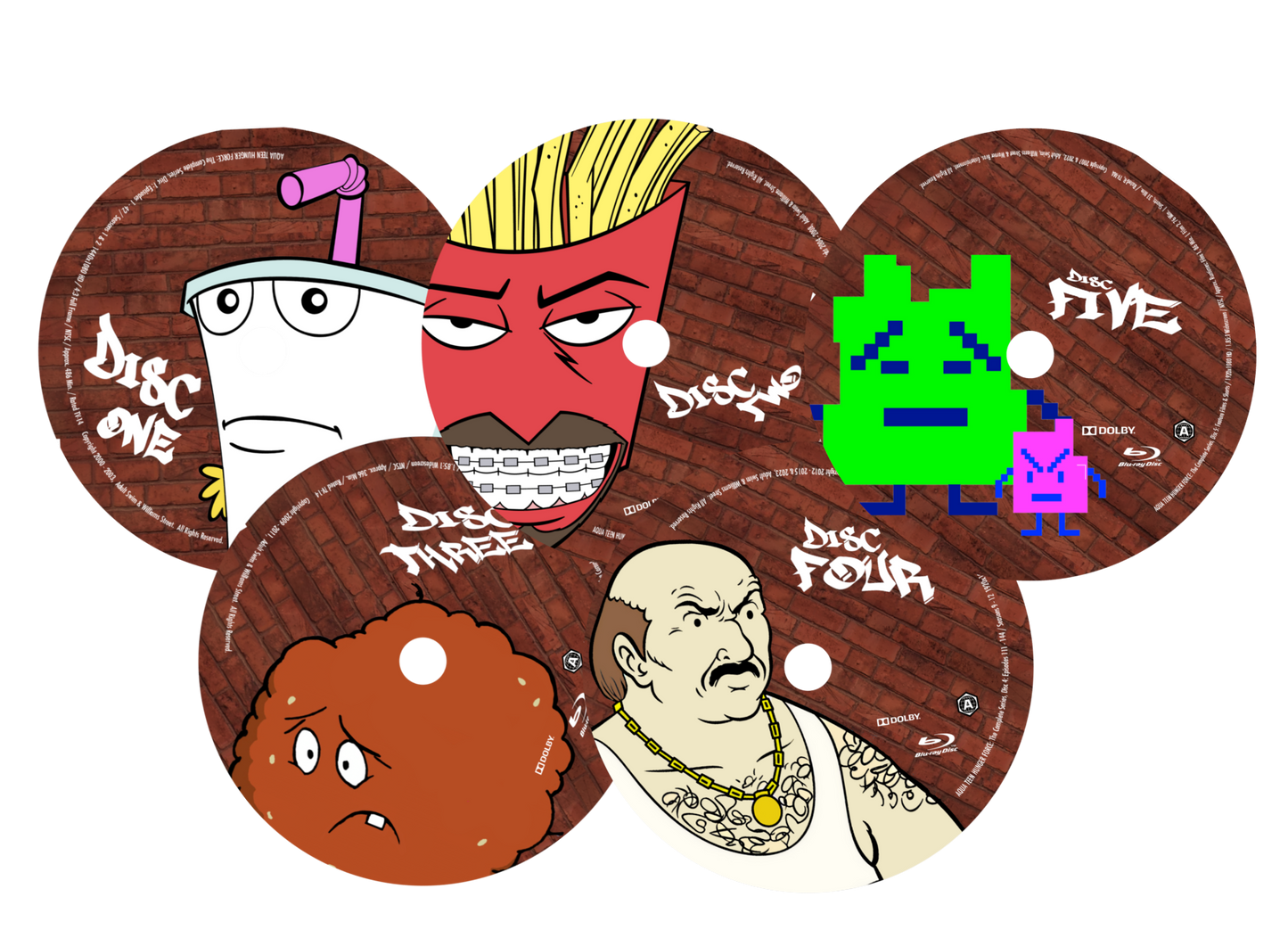 Aqua Teen Hunger Force: The Complete Series Bluray Collection (5-Disc Set) | All 12 Seasons, 2 Movies + Shorts